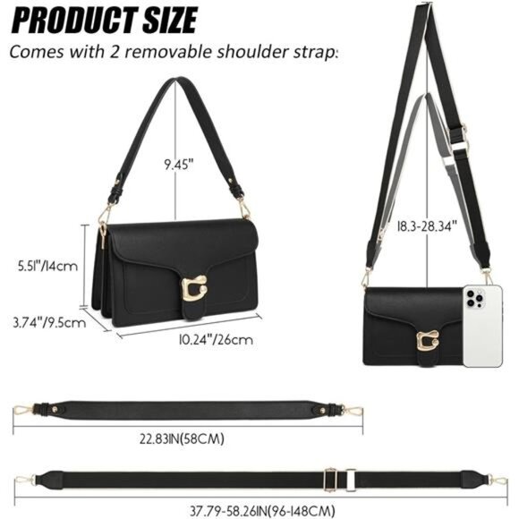 Women Crossbody Bag Small Leather Purse Shoulder Handbag Evening Clutch Trendy - Picture 4 of 7